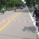 Inauguración del carril bici en La Pasionari por el consejero Marín