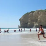 Competición de vóley playa universitario en La Cala del Moral