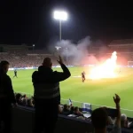 Detención de 13 aficionados radicales tras el partido Málaga-Ibiza