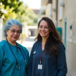 Visita de la doctora Carmen a su calle en El Morche